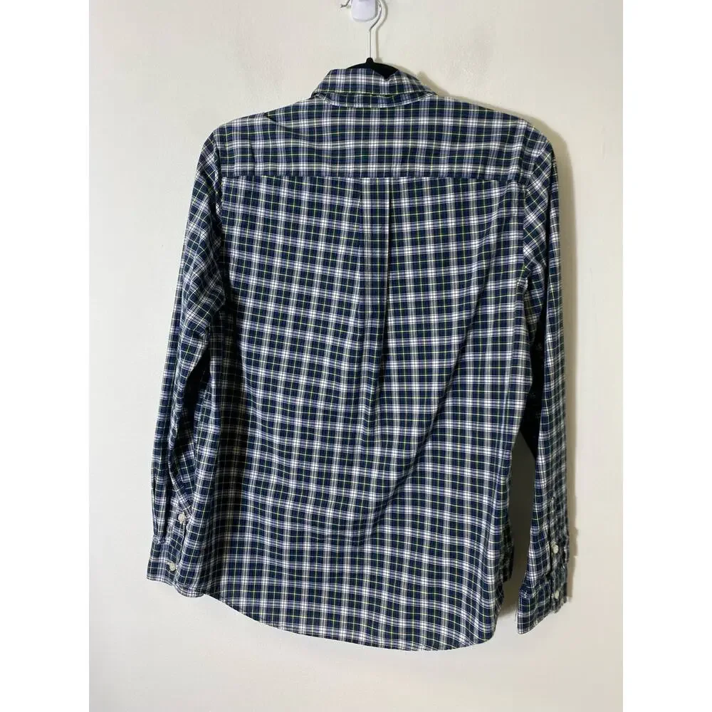 Boy's Ralph Lauren Blue Green Plaid Button Up Sz XL